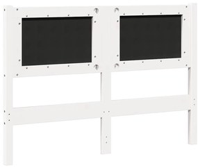 vidaXL Κεφαλάρι Άλλο Λευκό 135 cm Μασίφ ξύλο πεύκου