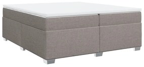 Κρεβάτι Boxspring με Στρώμα Taupe 200x200 εκ. Υφασμάτινο - Μπεζ-Γκρι