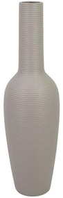 Βάζο - Μπουκάλι Γραμμωτό 15-00-22510-55 Φ15x58cm Light Grey Marhome κεραμικο