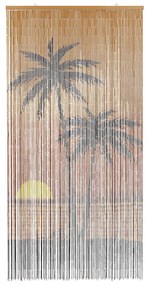 vidaXL Έντομο κουρτίνα πόρτας Palm Tree Print 100x220 cm Μπαμπού