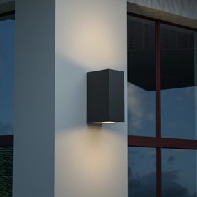 Φωτιστικό τοίχου Havasu 2xGU10 Outdoor Up-Down Wall Lamp Grey D:14.7cmx9cm (80200334)