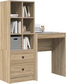 vidaXL Γραφείο με συρτάρι με ράφι με αποθήκευση 2 pcs Δρύς Sonoma
