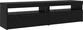 vidaXL Ντουλάπι TV με LED 3 pcs Μαύρη Οξυά 290 x 36,5 x 40 εκ