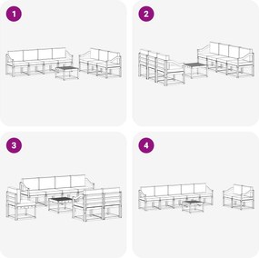 vidaXL Σειρά Καναπέ Εξωτερικού 7 pcs