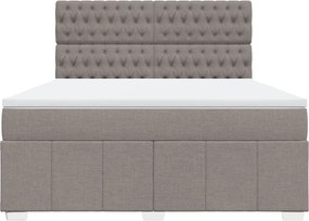 vidaXL Κρεβάτι Boxspring με Στρώμα Taupe 180x200 εκ. Υφασμάτινο
