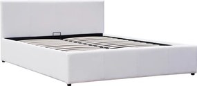 Κρεβάτι Dellia pakoworld με αποθηκευτικό χώρο pu λευκό 150x200εκ