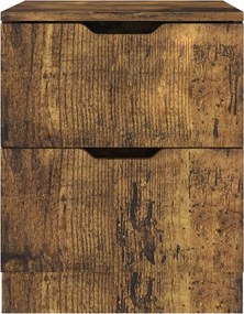 vidaXL Κομοδίνα 2 τεμ. Καπνιστή Δρυς 40 x 40 x 50 εκ. Επεξεργ. Ξύλο