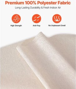 VEVOR Panel Track Blinds Extendable Track 116 to 218 cm W Trimmable Light Brown