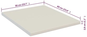 vidaXL Πάγκος Κουζίνας Κρεμ 50 x 60 x 2,8 εκ. από Μοριοσανίδα