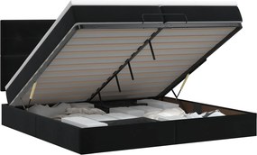 vidaXL Κρεβάτι Ottoman με στρώμα Μαύρο 200 x 200 cm Βελούδο
