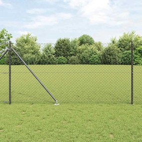vidaXL Σετ Στύλων Φράχτη Γκρι 1 x 25 m