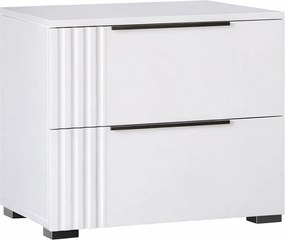 Κομοδίνο AULIA λευκό/λευκό gloss 50x41x45