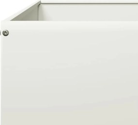 vidaXL Ζαρντινιέρα Υπερυψωμένη Λευκό 100x100x41 εκ. Ατσάλι