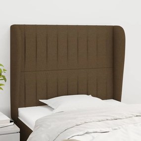 Κεφαλάρι με Πτερύγια Σκούρο Καφέ 93 x 23 x 118/128εκ.Υφασμάτινο - Καφέ
