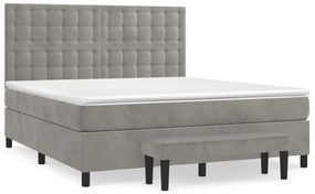 ΚΡΕΒΑΤΙ BOXSPRING ΜΕ ΣΤΡΩΜΑ ΑΝΟΙΧΤΟ ΓΚΡΙ 160X200 ΕΚ. ΒΕΛΟΥΔΙΝΟ 3138091