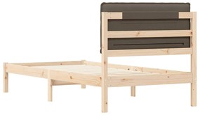 vidaXL Σκελετός Κρεβατιού με Επενδεδυμένο Κεφαλάρι Taupe 100 x 200 cm