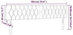 vidaXL Κεφαλάρι Κρεβατιού LED Μαύρο 180x7x78/88 εκ. Υφασμάτινο