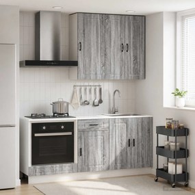 vidaXL Μονάδα κουζίνας PORTO 5 pcs Γκρι Sonoma Επεξεργασμένο Ξύλο