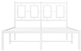 Πλαίσιο Κρεβατιού με Κεφαλάρι Λευκό 120x190 εκ. Μεταλλικό - Λευκό