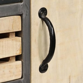 vidaXL Ντουλάπι 65 x 33 x 76 εκ. από Μασίφ Ξύλο Μάνγκο και Ατσάλι