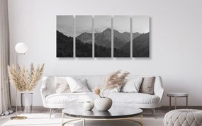 5 μέρη εικόνα βουνά σε μαύρο & άσπρο - 100x50