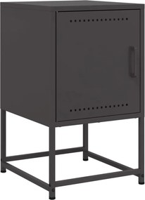 vidaXL Κομοδίνα 2 τεμ. Μαύρα 36x39x60,5 εκ. Χάλυβα
