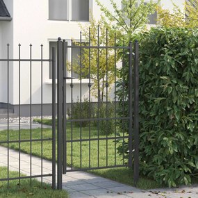 vidaXL Πύλη Φράχτη ASTEN 100 x 150 cm Μέταλλο Μαύρο Κλειδώσιμο