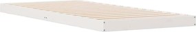 vidaXL Κρεβάτι δαπέδου Λευκό 80 x 210 cm Στερεά ξυλεία πεύκου