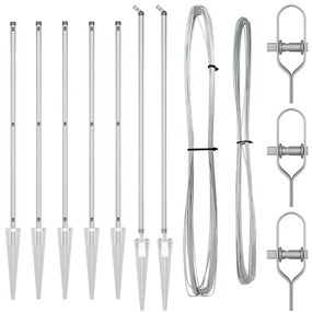 vidaXL Στύλος Περιφράξεων 7 pcs Ασημί Ατσάλι