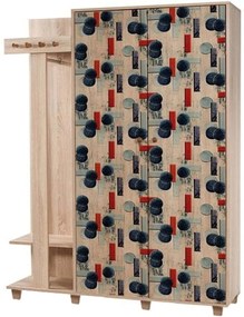 Έπιπλο Εισόδου Garmanto 863SPH4822 135x36x192cm Multi-Blue Μοριοσανίδα,Ξύλο