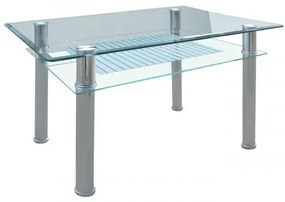 VERON τραπέζι Inox/Γυαλί 90x60x75 cm ΕΜ701