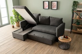 Corner Sofa-Bed Kado - Dark Grey Dark Grey