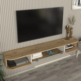 ΕΠΙΠΛΟ ΤΗΛΕΟΡΑΣΗΣ ΕΠΙΤΟΙΧΙΟ CROSS MEGAPAP ΜΕ LED ΧΡΩΜΑ SEPET OAK - SANDSTONE 150X29,6X19,2ΕΚ.