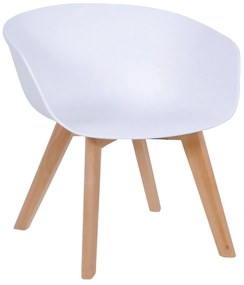 Πολυθρόνα Optim White ΕΜ140,1 55X56X80 cm Σετ 4τμχ Wood, Polypropylene