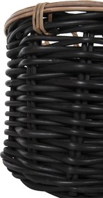 ΣΕΤ 2 ΚΑΛΑΘΙΑ POTTS HM4379 ΜΑΥΡO&amp;ΦΥΣΙΚΟ ΧΡΩΜΑ- CL RATTAN Φ61+Φ45εκ.