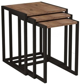 Ζιγκόν Tali (Σετ 3Τμχ) 835PUQ6258 44x45x52/39x45x49/34x45x46cm Black-Pine