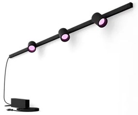Έξυπνο Φωτιστικό Τοίχου Ράγας Led Κιτ 150,4cm Ίσιο Τρία Σποτ RGBW Perifo Hue Philips Hue-929003117701-Μαύρο 929003117701