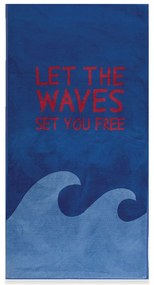 Πετσέτα Θαλάσσης Set You Free Blue Nef-Nef Beach 80x160cm 100% Cotton