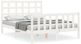 vidaXL Σκελετός Κρεβ. Χωρίς Στρώμα Λευκό 140x200 εκ Μασίφ Πεύκο