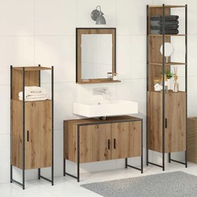 vidaXL Σετ Επίπλων Μπάνιου με αποθήκευση 4 pcs Καφέ 33 x 33 x 185.5 εκ