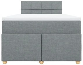 Κρεβάτι Boxspring με Στρώμα Ανοιχτό Γκρι 120x200 εκ. Υφασμάτινο - Γκρι