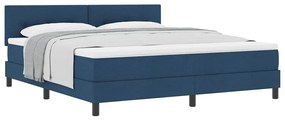 vidaXL Κρεβάτι box spring με στρώμα με στρώμα Μπλε 180 x 200 cm ύφασμα