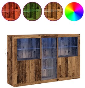 vidaXL Μπουφές με Φώτα LED Παλιά Ξύλινη Επιφάνεια 162x37x100 εκ Επεξεργασμένο Ξύλο