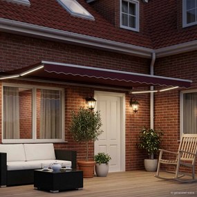 vidaXL Χειροκίνητη αναδιπλούμενη τέντα με LED 4 x 2 m