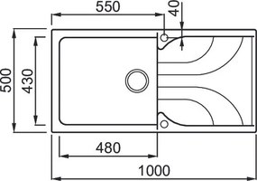 Elleci Ego 480 - Νεροχύτης Κουζίνας Γρανίτη 100x50 - Titanium