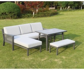 Outdoor Set 4 Pieces Iowa Fylliana Grey 220x165x75 cm