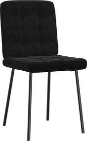 vidaXL Καρέκλες Τραπεζαρίας 4 τεμ. Μαύρες Βελούδινες
