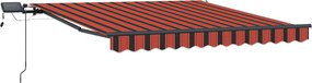 vidaXL Χειροκίνητη τέντα με ηλιακό LED 3 x 2,5 m