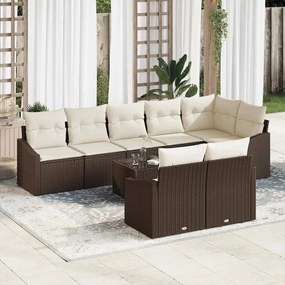 vidaXL Σετ Καναπέ με μαξιλάρι 9 pcs Καφέ συνθετικό ρατάν