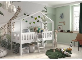 Παιδικό κρεβάτι σπιτάκι Dallas Tree Rail λευκό υπερυψωμένο